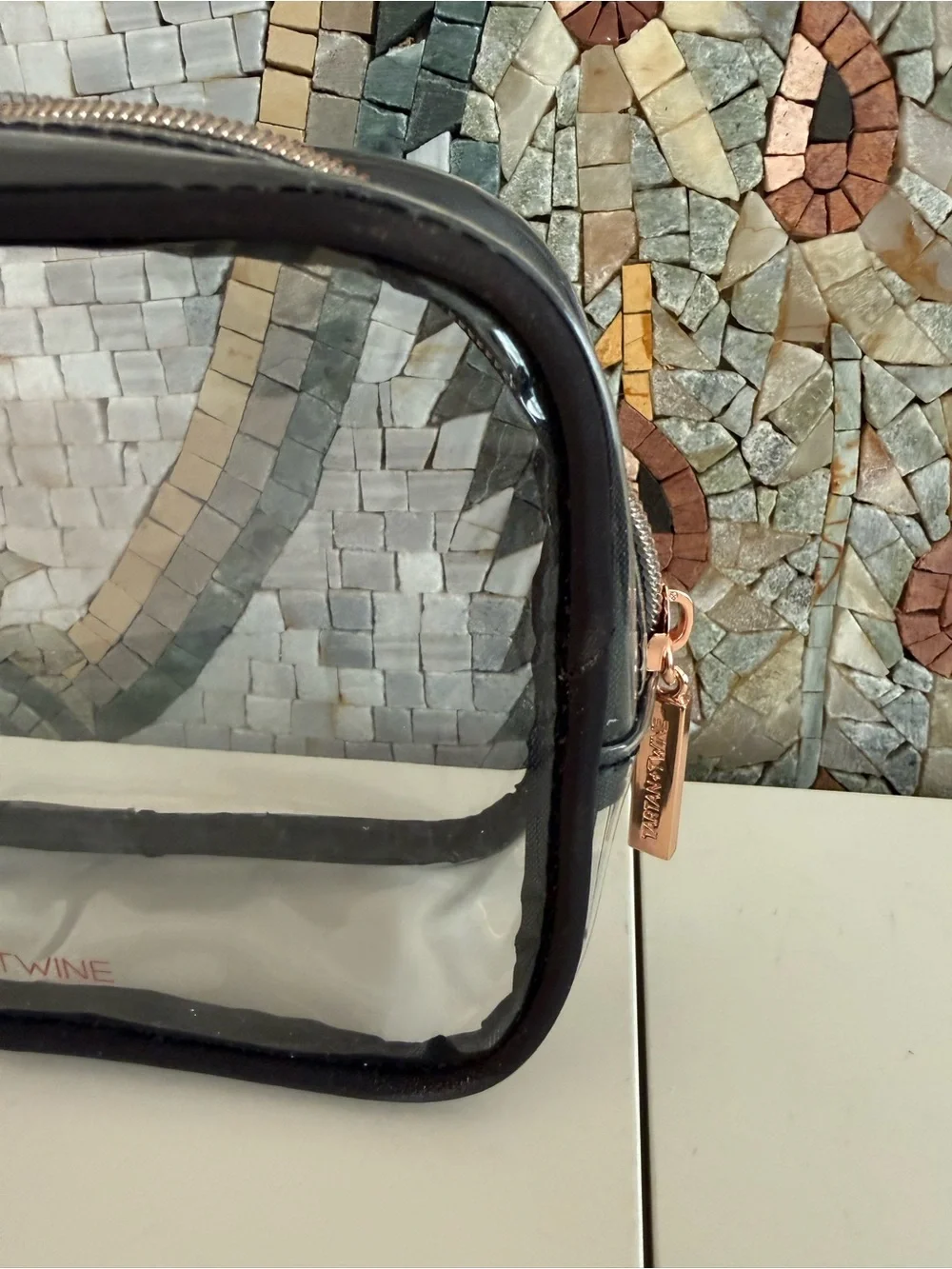 Tartan + Twine Clear Cosmetic Bag in Black Trim